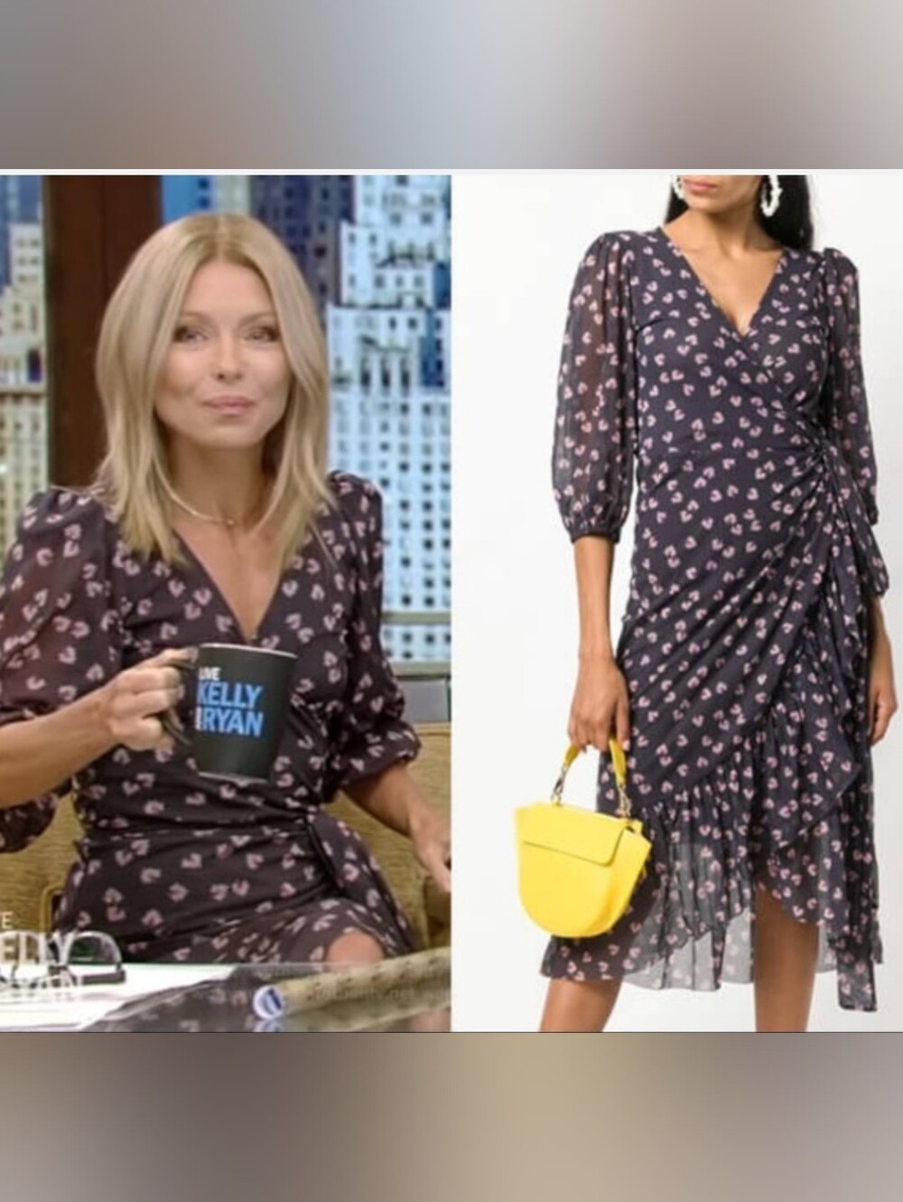 Ganni "Tilden Mesh" Floral Hi Low Wrap Dress (EUR 34/US XS)